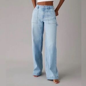 American Eagle Super High Waist Baggy Wide Leg - Carpenter Style - Size 0